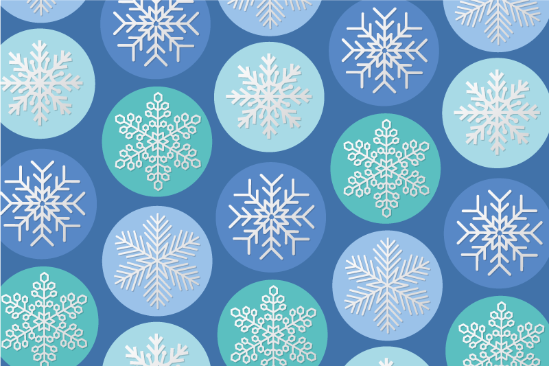 Christmas placemats snowflake pattern circle - TenStickers
