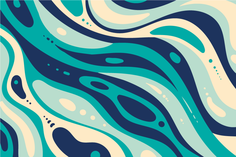 Textured placemats with wavy aqua patterns - TenStickers
