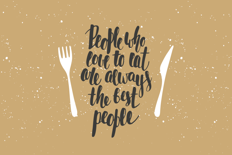 People who love to eat are the best  placemats - TenStickers