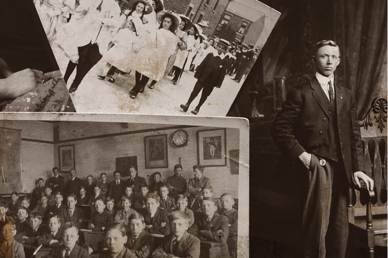 Home placemats vintage photo collage - TenStickers