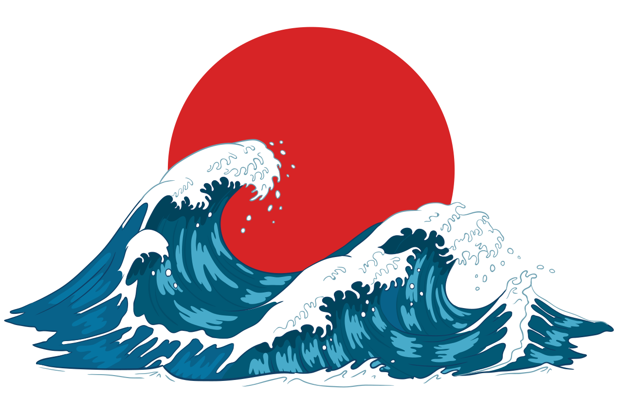 Original placemats waves and rising sun - TenStickers