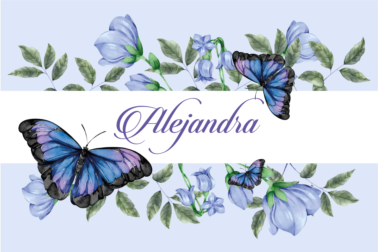 Watercolour butterflies Personalised placemats - TenStickers