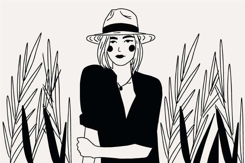 Black and white portrait original placemats - TenStickers