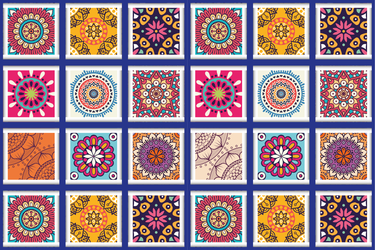 Ethnic tiles textured placemats - TenStickers