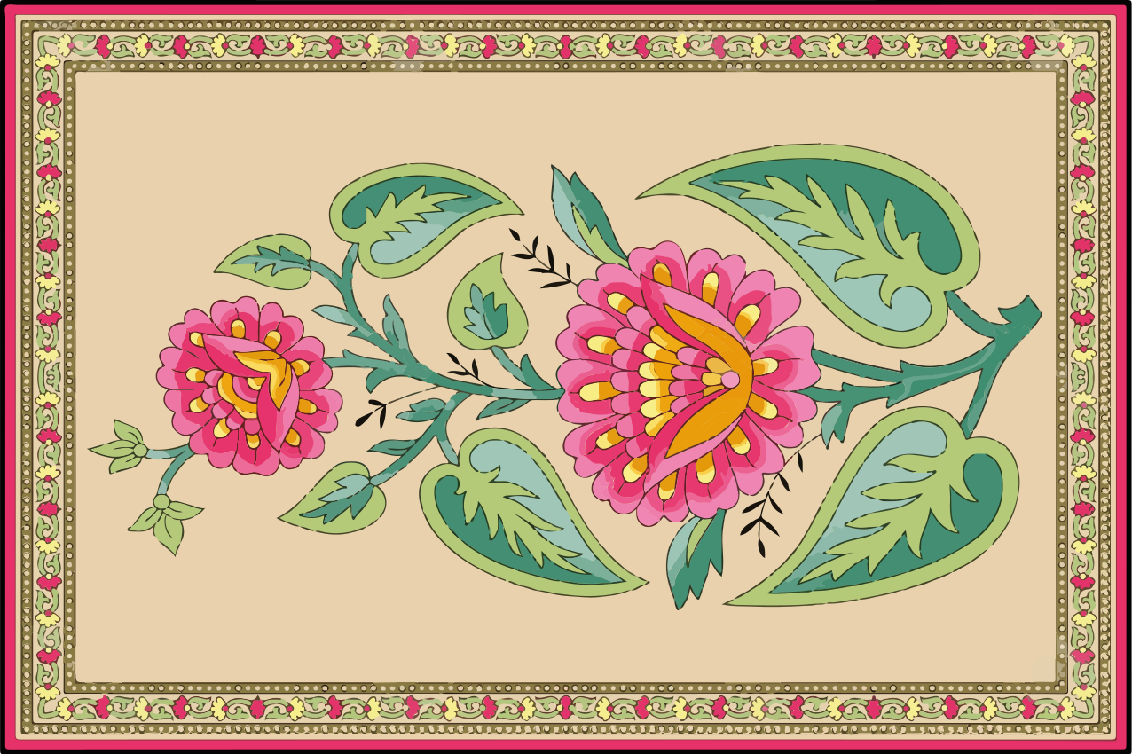 Indian mughal flower original placemats - TenStickers