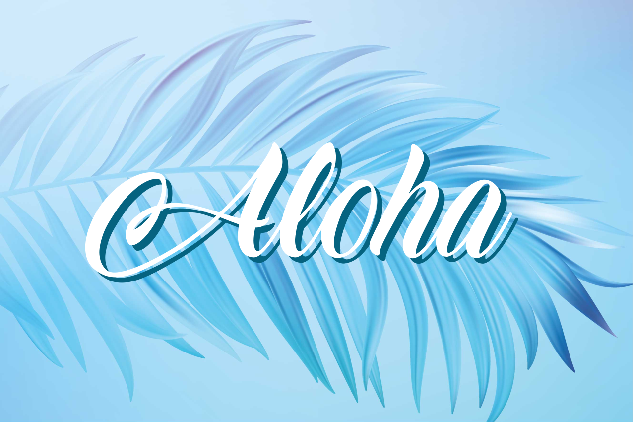 Placemat with quotes aloha palm leaves - TenStickers