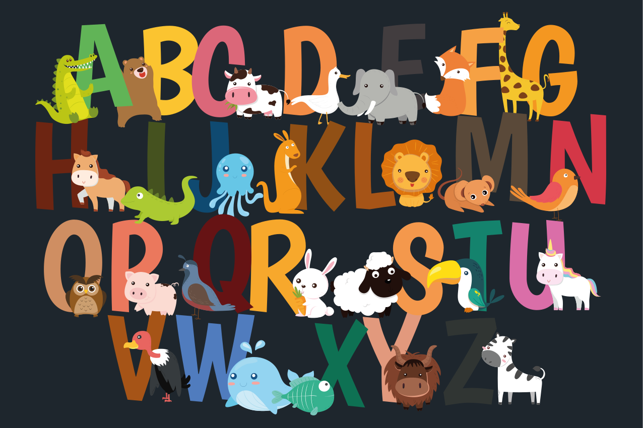 Animal Alphabet English children placemats - TenStickers