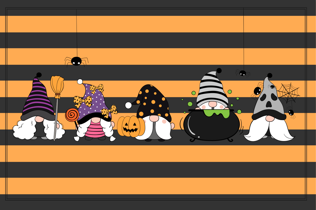 Striped background Halloween placemats - TenStickers