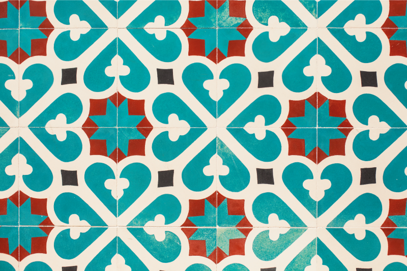 Textured placemats with vibrant geometric design - TenStickers