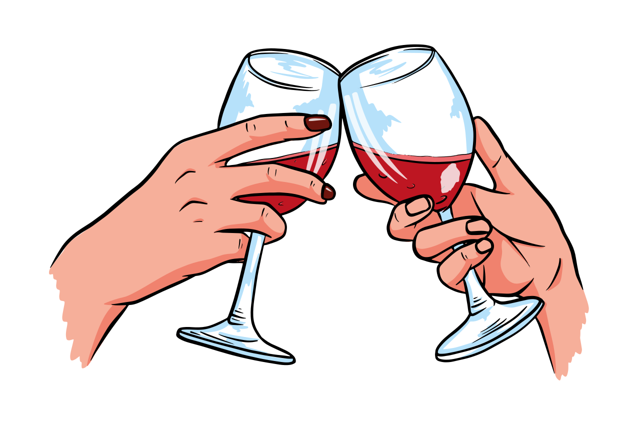 Placemat with quotes cheers toasting glasses - TenStickers