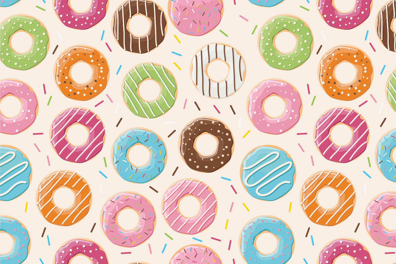 Donuts background children placemats - TenStickers