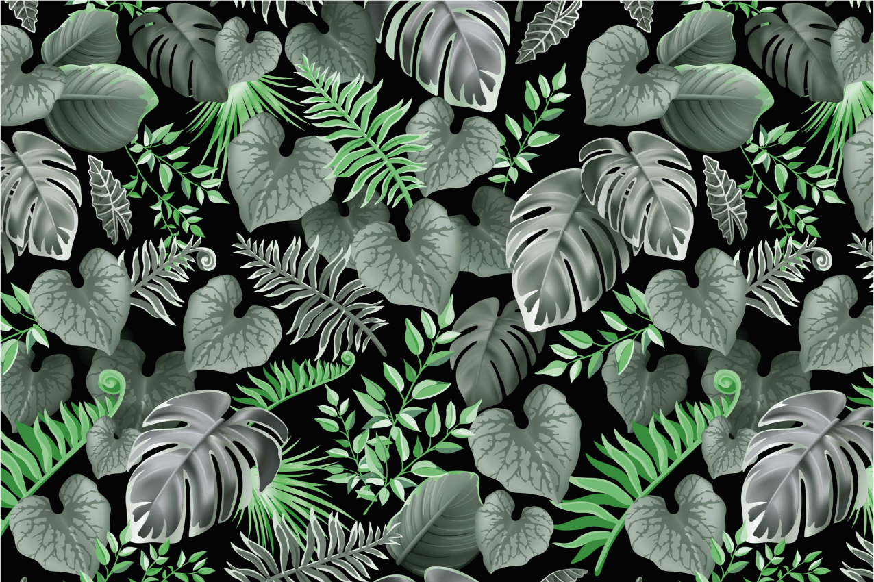 Beautiful dark tropic monstera Vinyl placemats - TenStickers