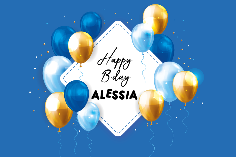 Balloons and papers party name placemats - TenStickers