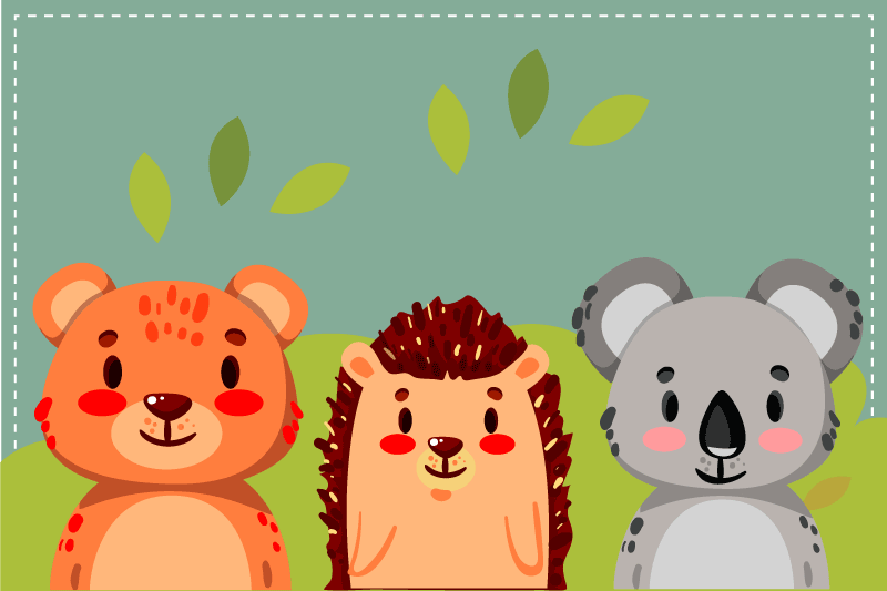 Flat wild animal collection children placemats - TenStickers