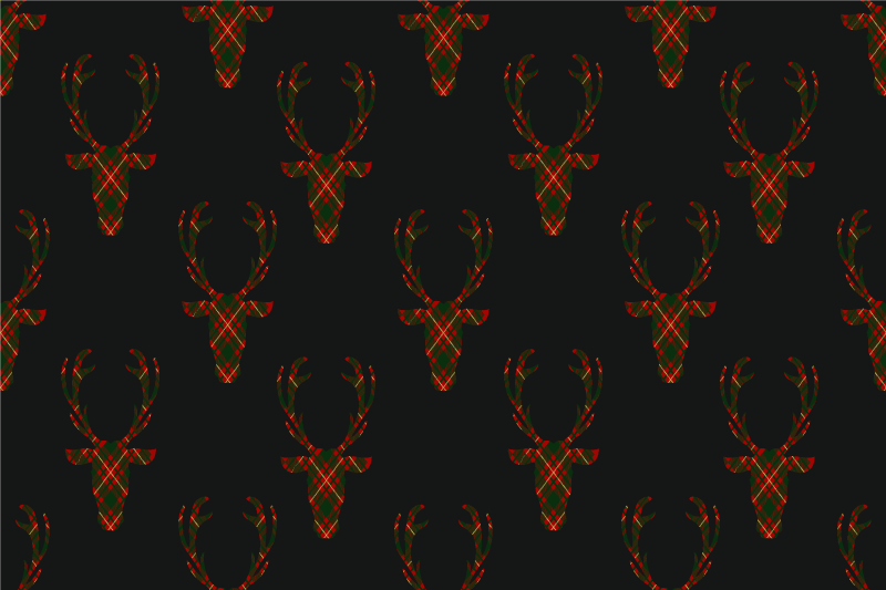 Plaid deer head elegant placemats - TenStickers