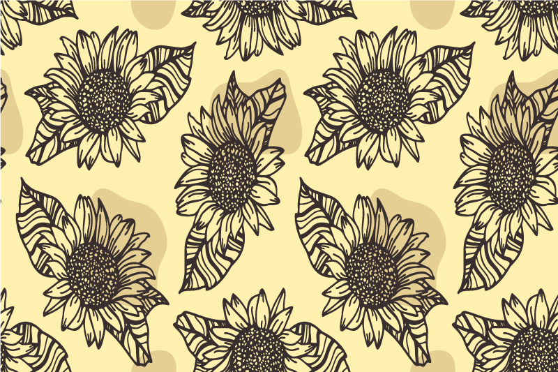 Sunflowers pattern elegant placemats - TenStickers