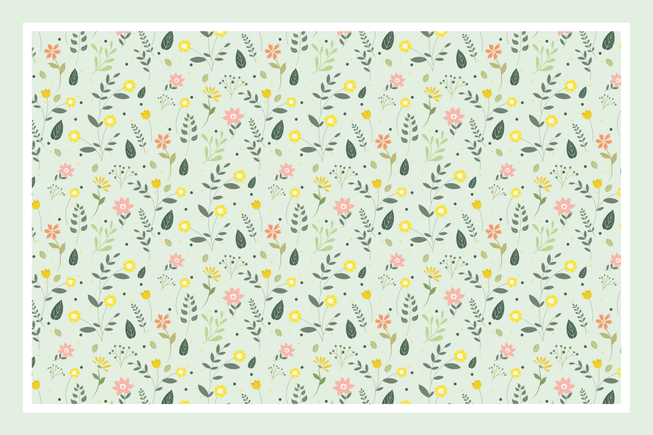 Elegant modern flowers on background placemats - TenStickers