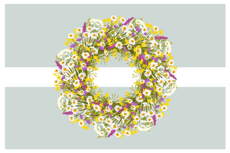 Original placemats floral wreath centerpiece - TenStickers