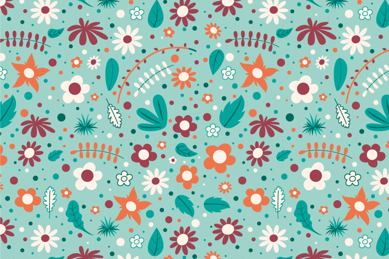 Original placemats floral design pattern - TenStickers