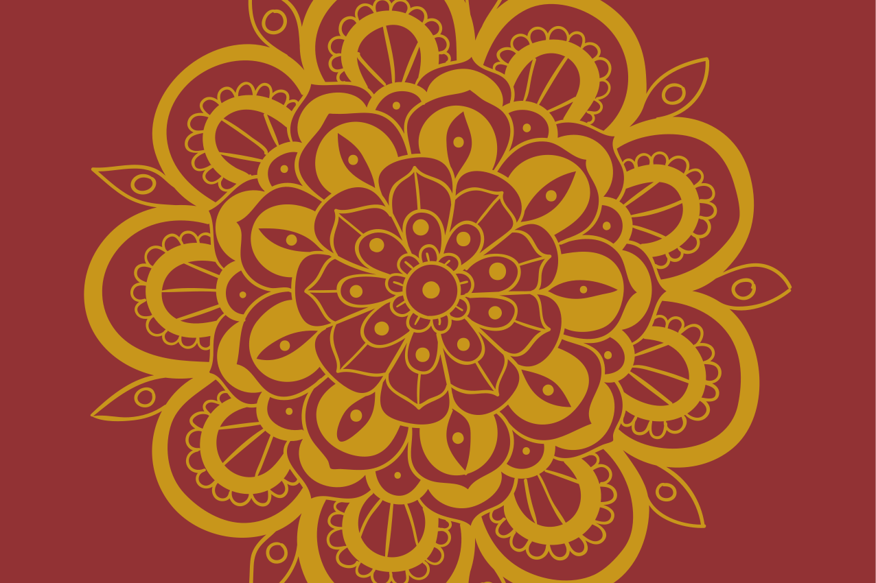 Crimson red and yellow mandala elegant placemat - TenStickers