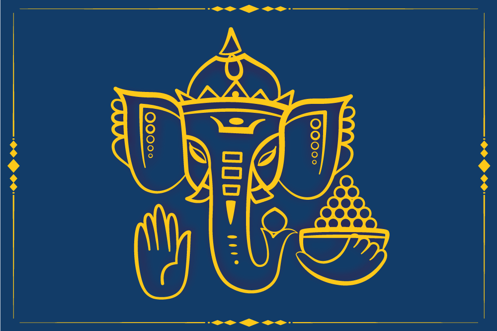 Original placemats with traditional ganesha design - TenStickers