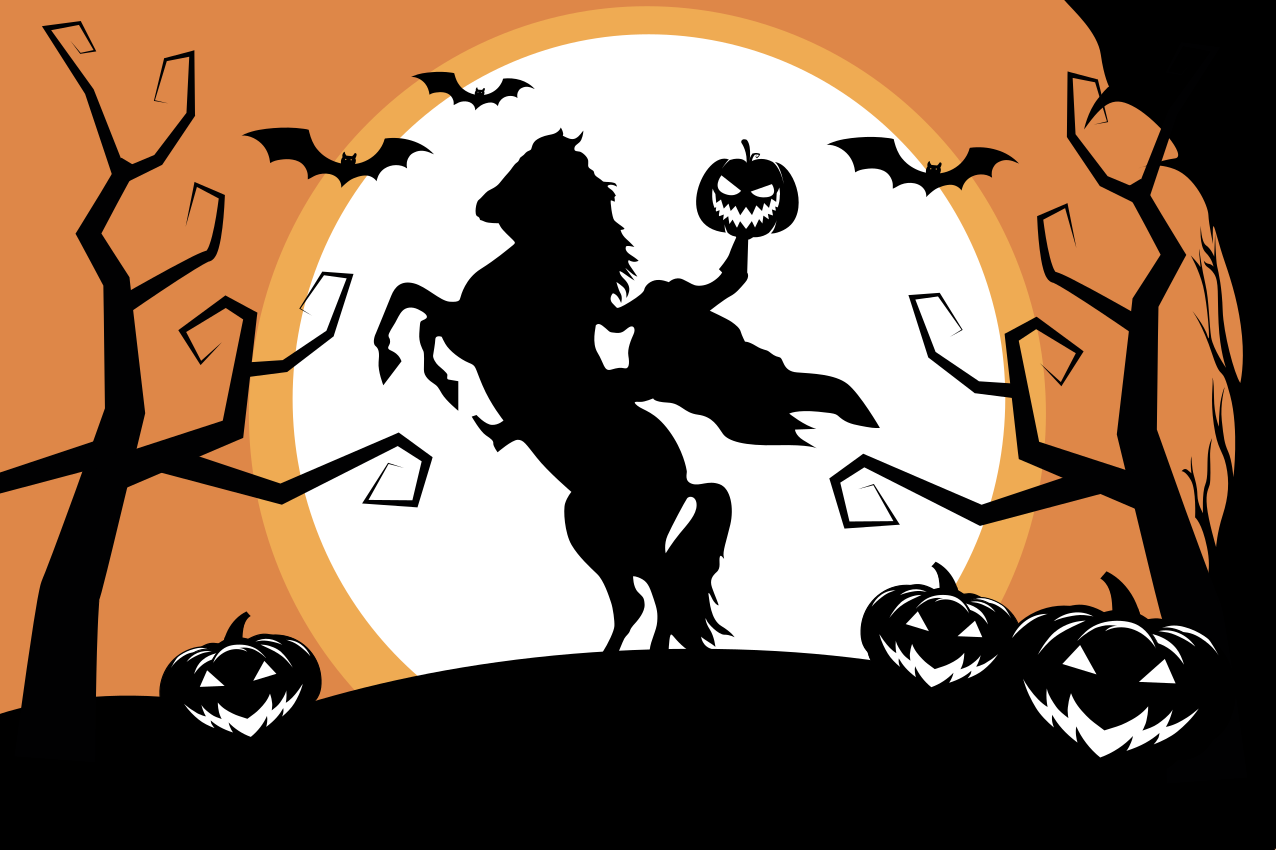 Rider on horse Halloween placemats - TenStickers