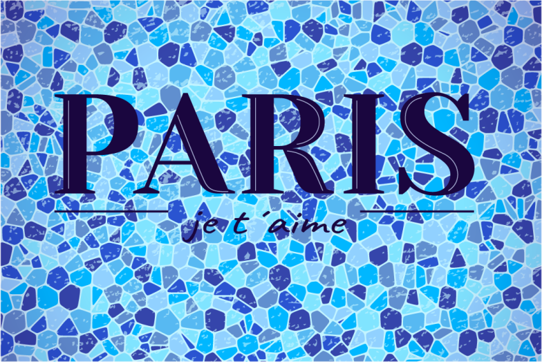 Mosaic and Paris text modern placemats - TenStickers