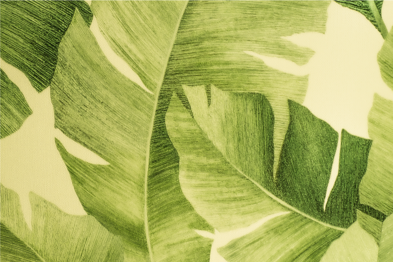 Painted green leaves elegant placemats - TenStickers