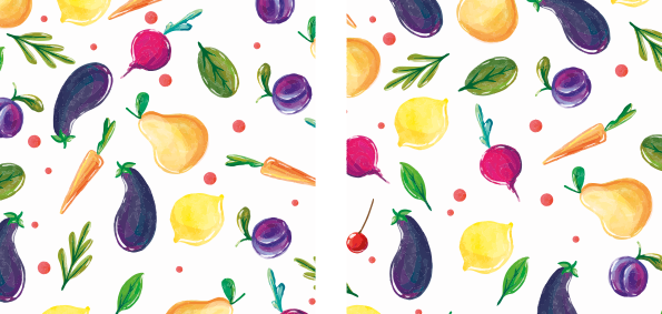 Food concept with watercolor home placemats - TenStickers