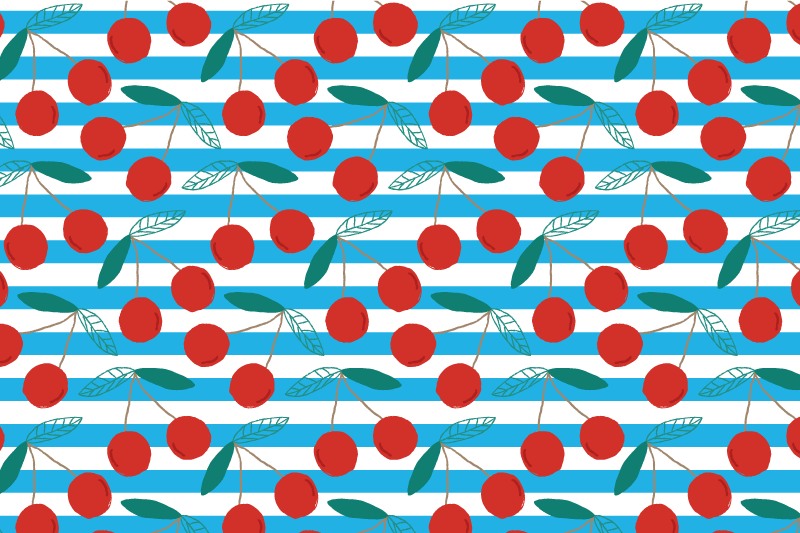 Original placemats cherry pattern design - TenStickers