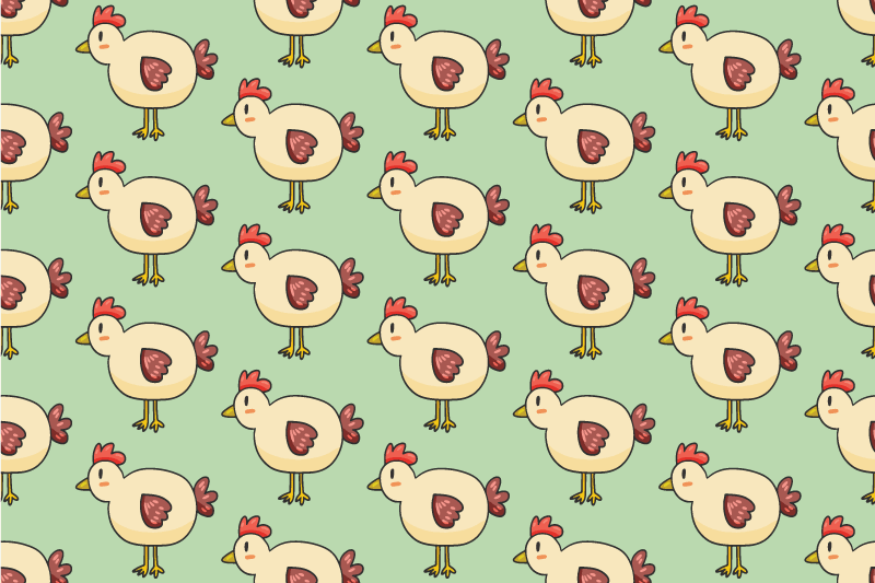 Children placemats charming chicken patterns - TenStickers