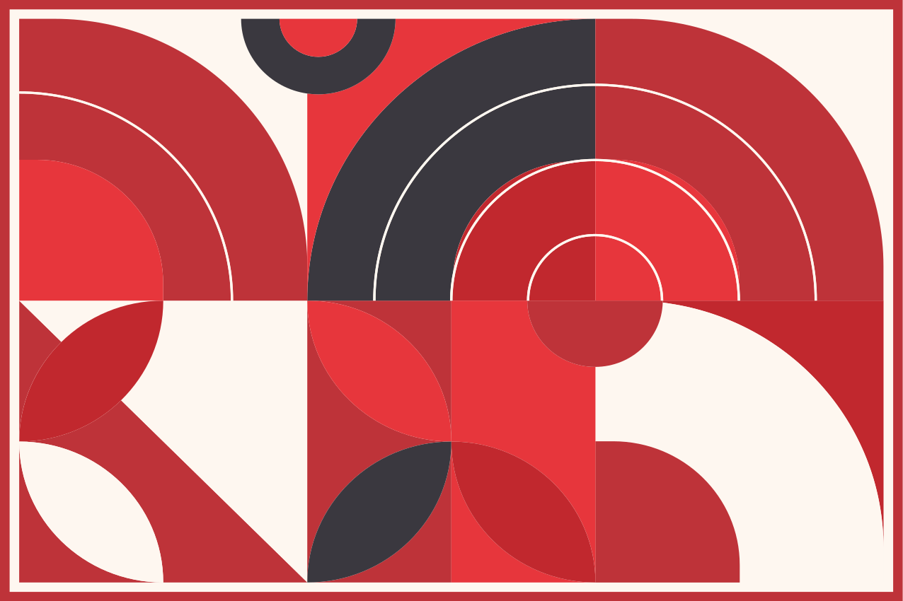 Red geometric art original placemats - TenStickers