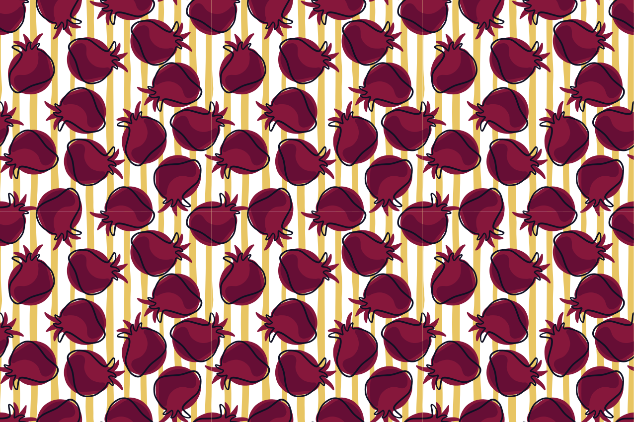 Random pattern pomegranate  original placemats - TenStickers
