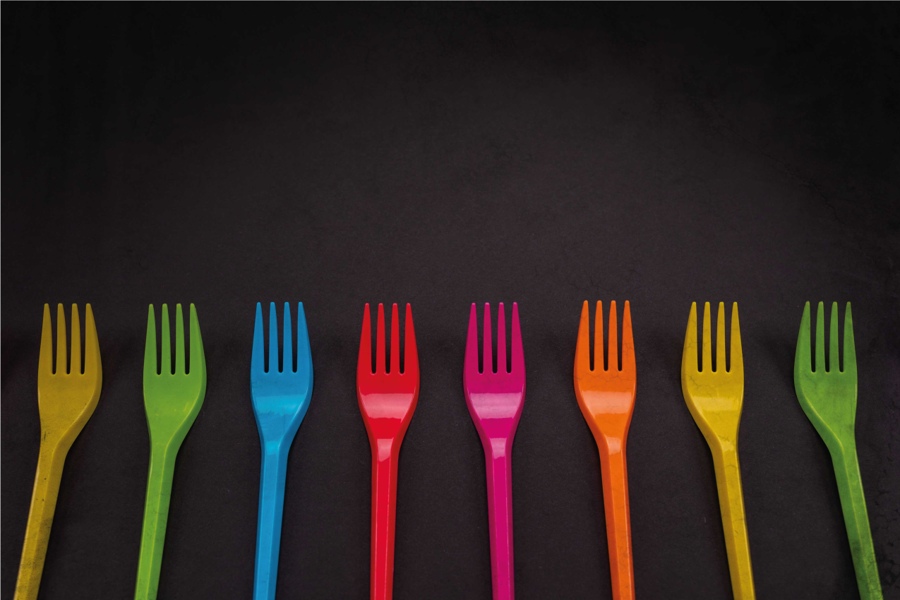Children placemats colorful fork collection - TenStickers