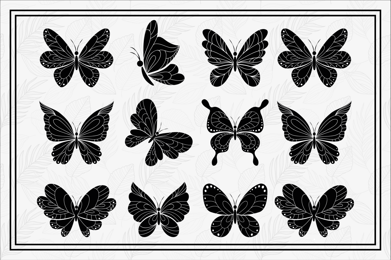Black group of butterflies butterfly placemats - TenStickers