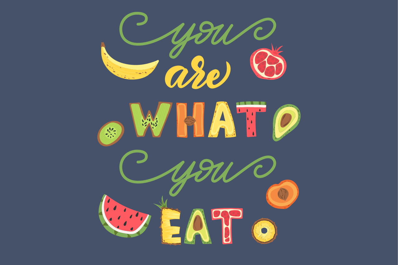 Placemat with quotes colorful food saying - TenStickers
