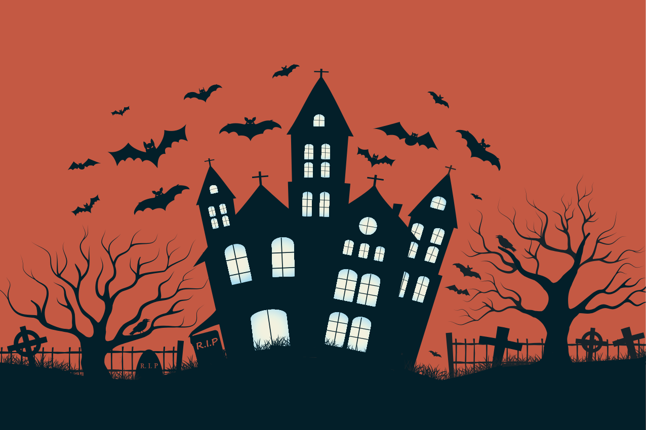 Starry castle flying bats Halloween placemats - TenStickers