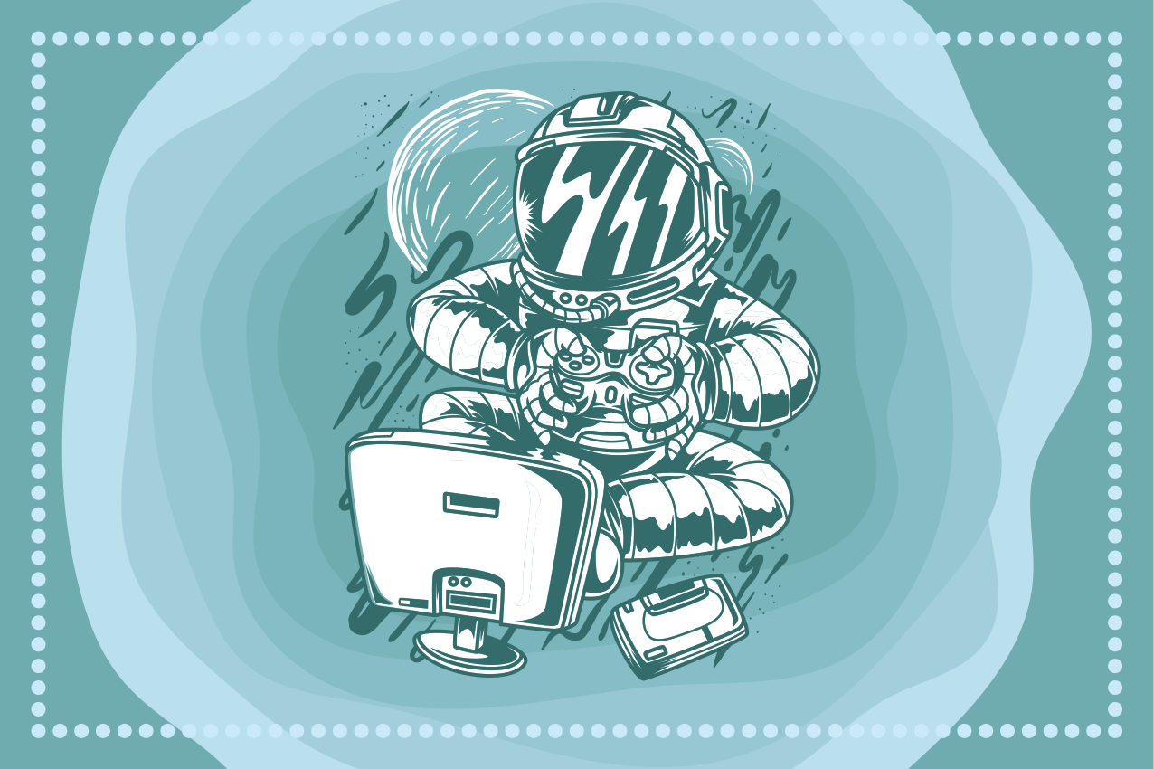 Portable console graffiti cartoon placemats - TenStickers