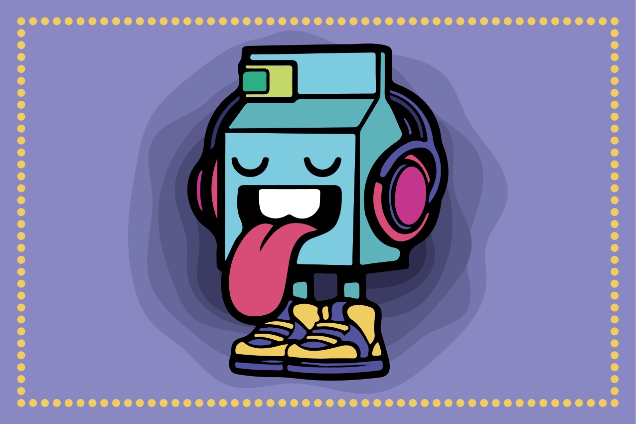 Milky character graffiti cartoon placemats - TenStickers