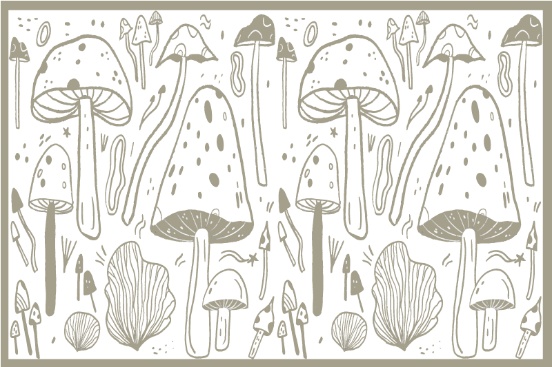 Original placemats mushroom nature themes - TenStickers