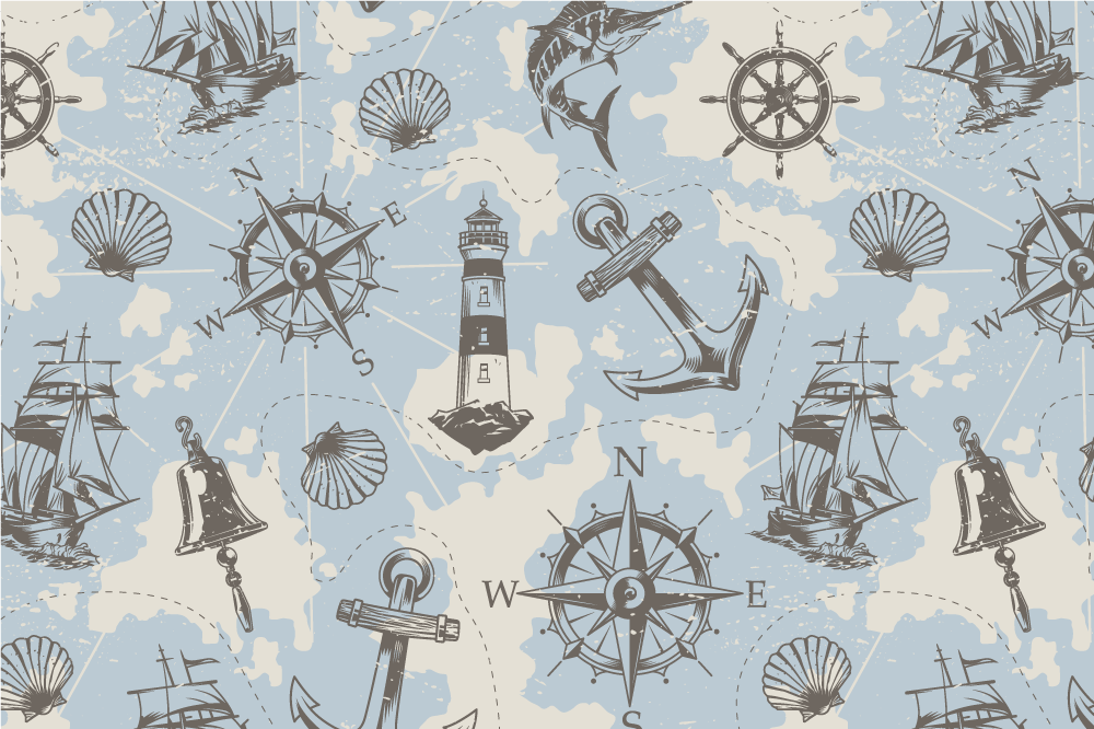 Modern placemats nautical design print - TenStickers
