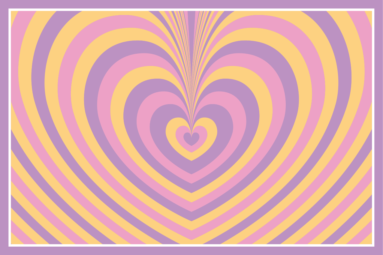 Psychedelic groovy heart original placemats - TenStickers