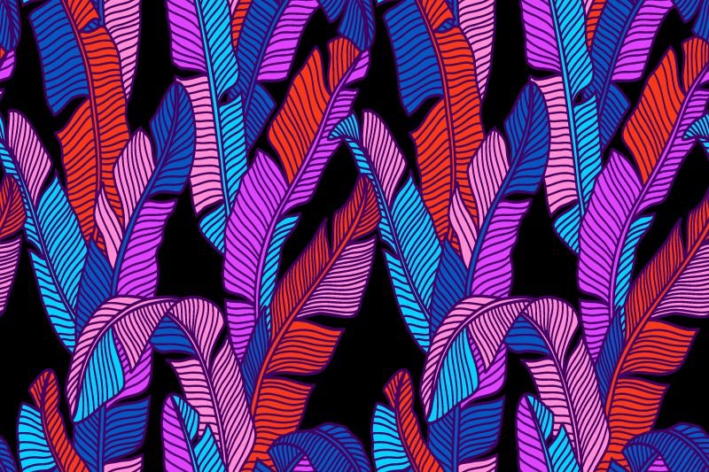 Textured placemats with vibrant leaf designs - TenStickers