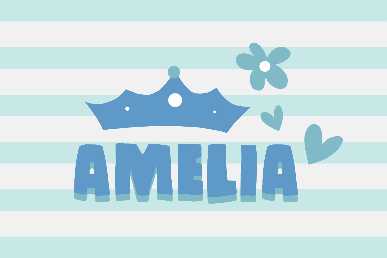 Crown and name children placemats - TenStickers