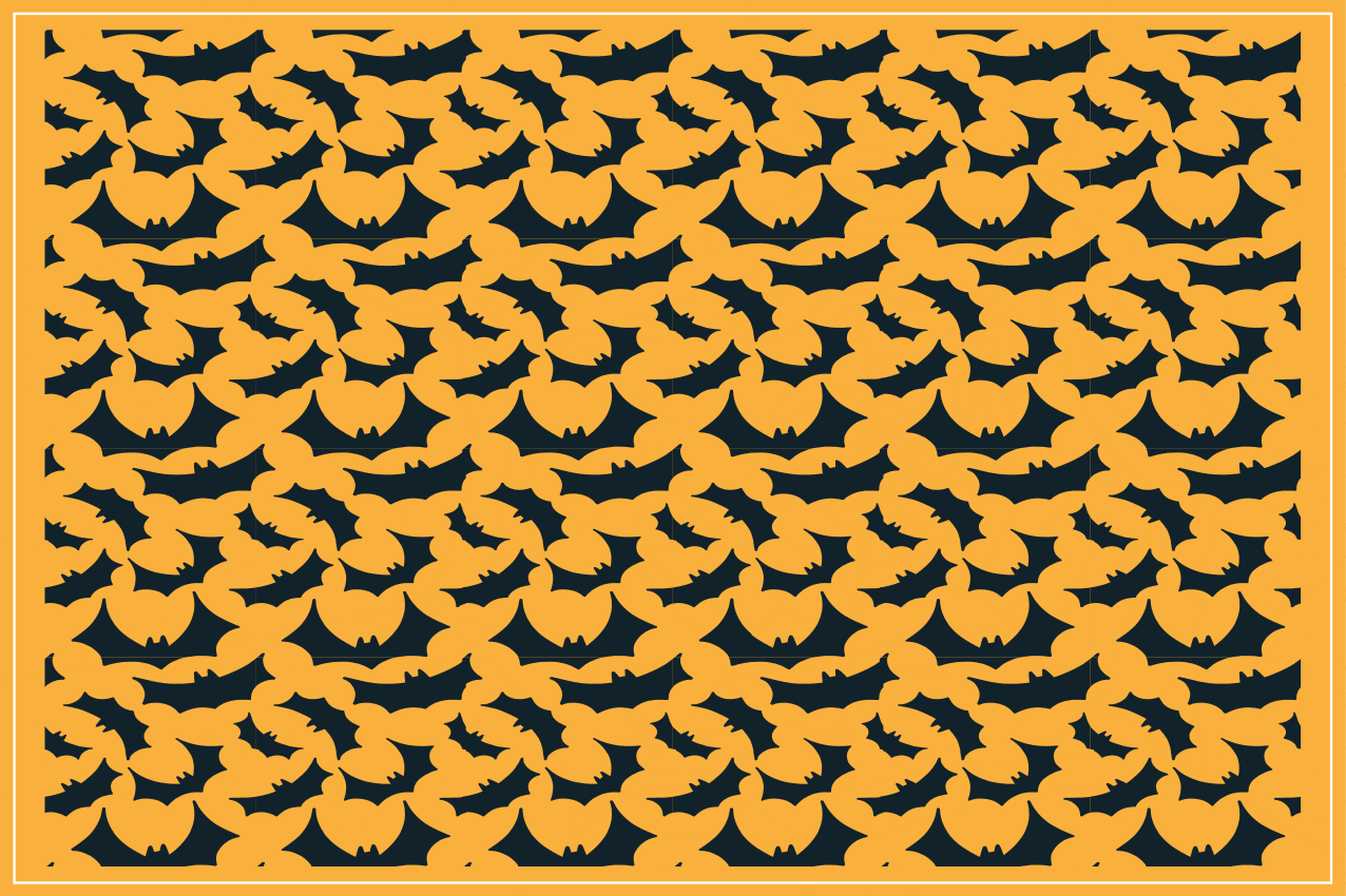 Halloween placemats bat pattern design - TenStickers
