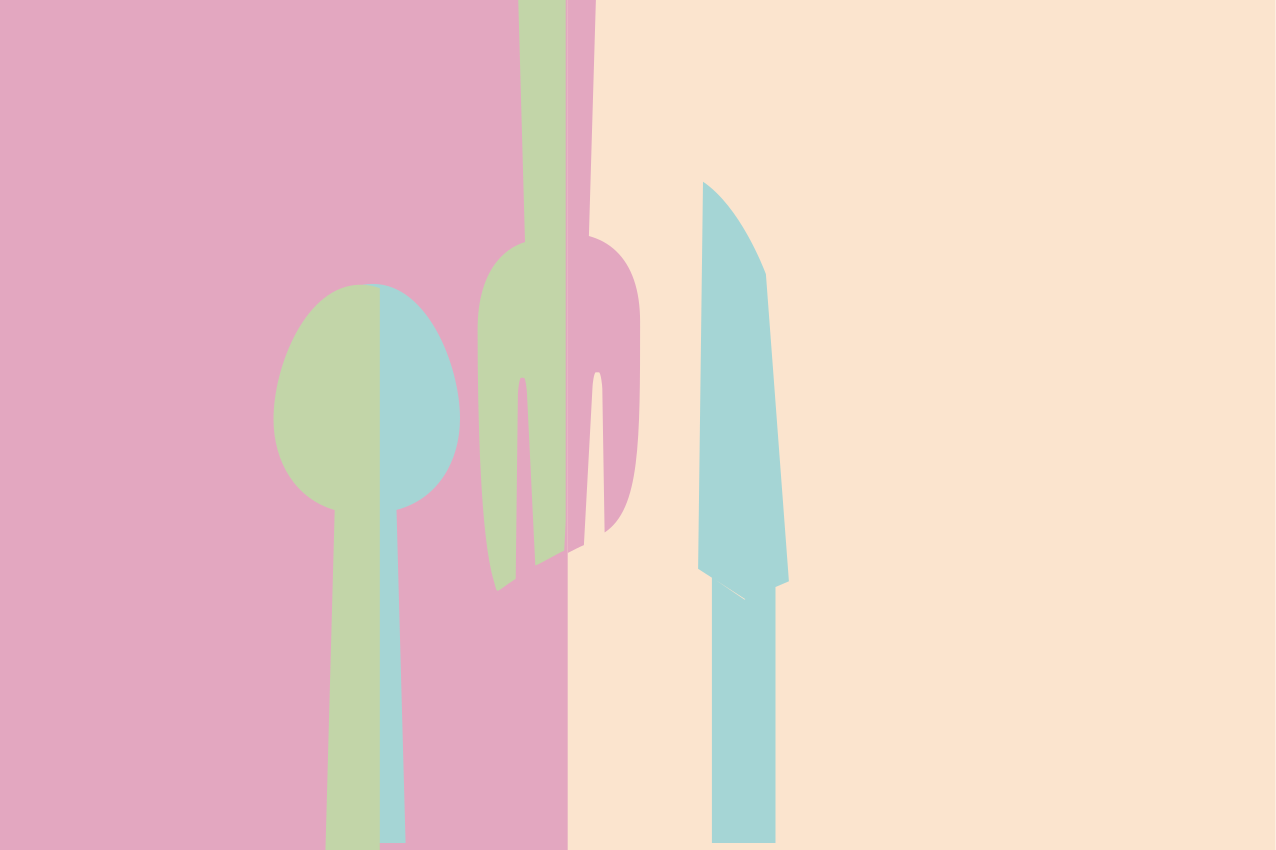 Original placemats with elegant cutlery designs - TenStickers