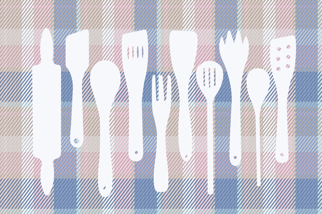 Tartan pattern with utensils modern placemats - TenStickers