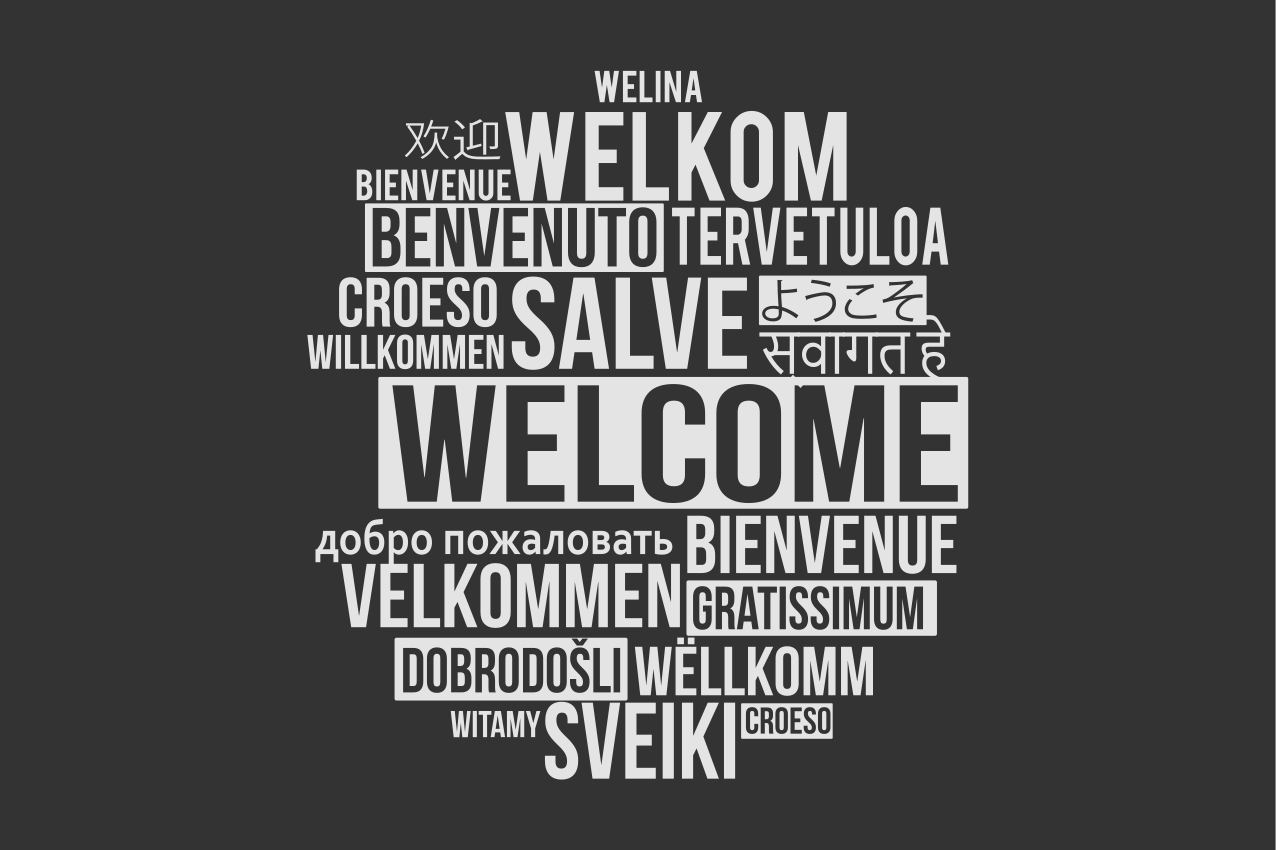 Placemats with quotes welcome multilingual design - TenStickers