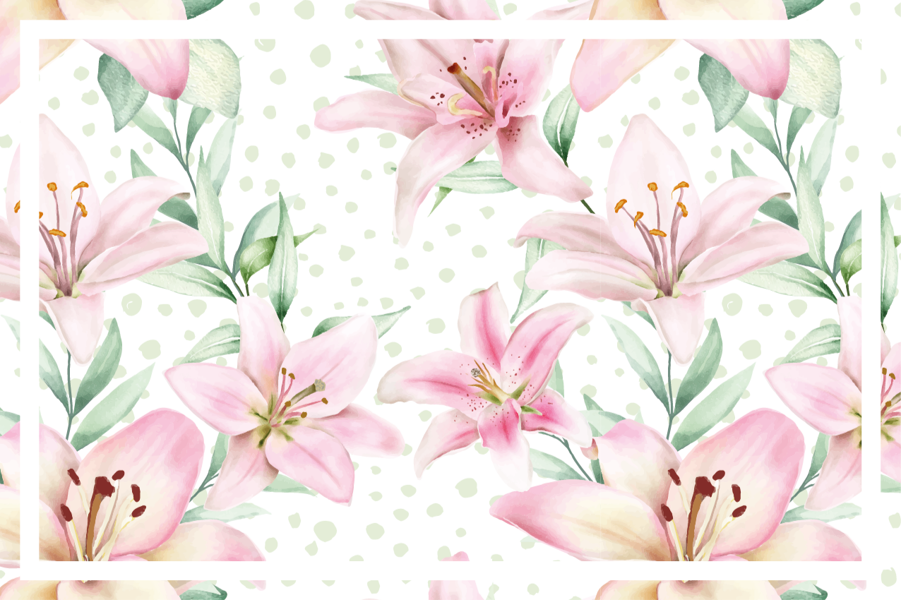 Original placemats floral lily design - TenStickers