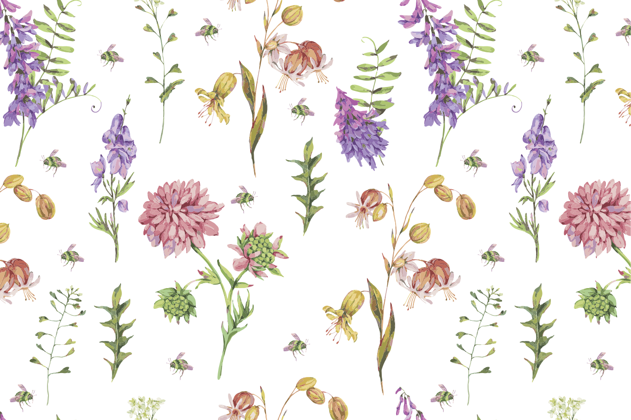 Original placemats floral botanical design - TenStickers